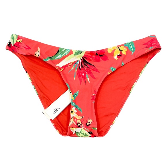 AQUA Swim Coral Floral Printed Bikini Bottoms - NWT - Picture 3 of 4
